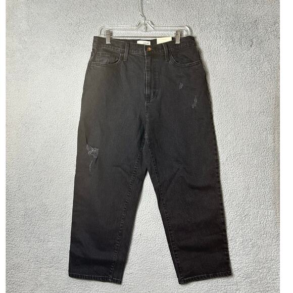 Universal Thread Jeans Womens 12S Short Black Vintage Straight Stretch Jeans NEW - Picture 1 of 16